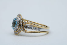 Load image into Gallery viewer, Aquamarine and Diamond Ring