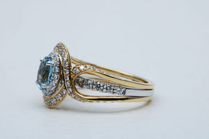 Aquamarine and Diamond Ring