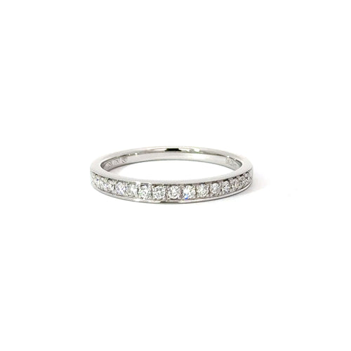 White gold pave set diamond ring