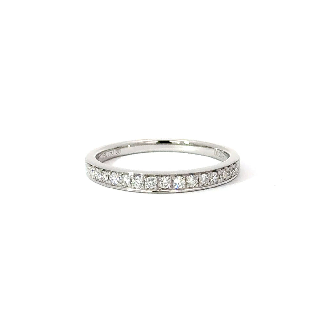 White gold pave set diamond ring