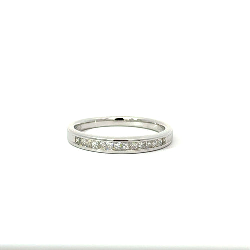 White gold channel set ring