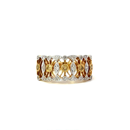 Art Deco style Yellow Diamond Ring