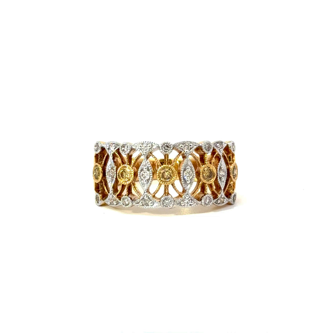 Art Deco style Yellow Diamond Ring