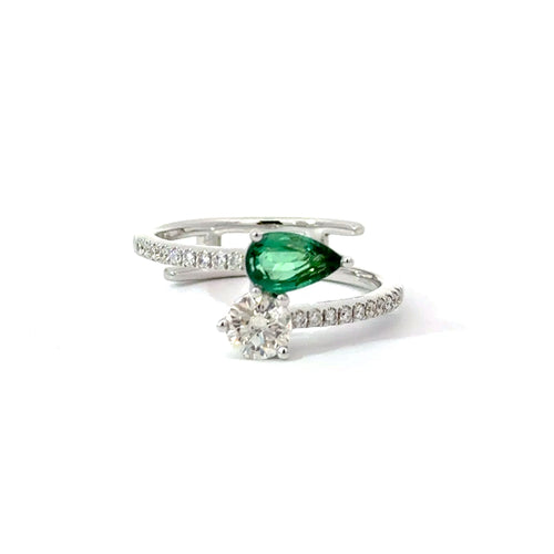 Emerald and Diamond Ring