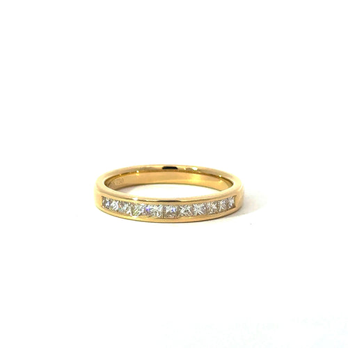 Yellow gold channel set ring