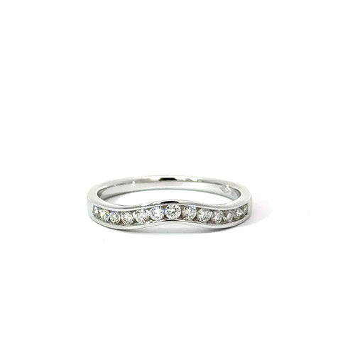 White gold curved ring