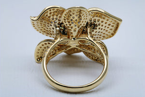 Yellow Diamond Flower Ring