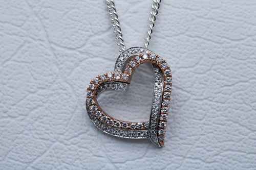Double Heart Diamond Pendant