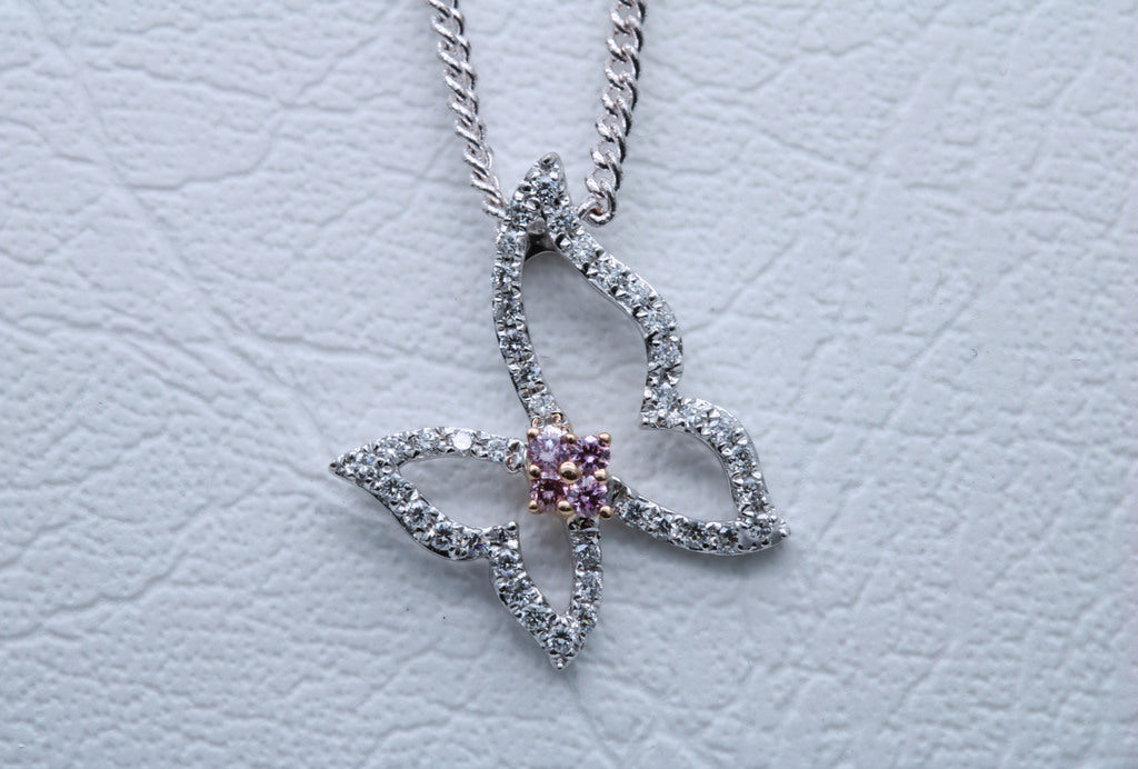 Argyle Pink Diamond Butterfly Pendant