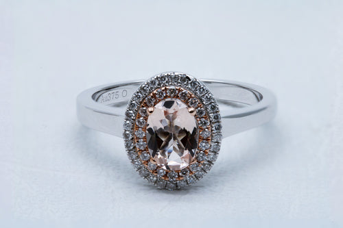 Oval Cut Morganite Ring