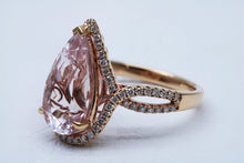 Load image into Gallery viewer, Pear Cut Morganite Ring