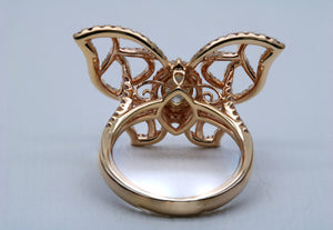 Yellow Diamond Butterfly Ring