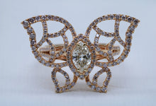 Load image into Gallery viewer, Yellow Diamond Butterfly Ring