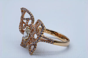 Yellow Diamond Butterfly Ring