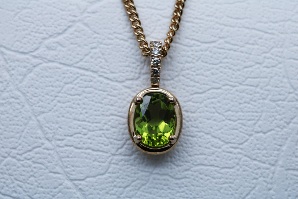 Oval Cut Peridot Pendant