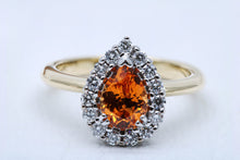 Load image into Gallery viewer, Pear Cut Mandarin Garnet Ring