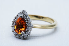 Load image into Gallery viewer, Pear Cut Mandarin Garnet Ring