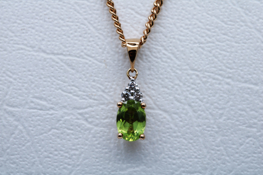 Oval Cut Peridot Pendant