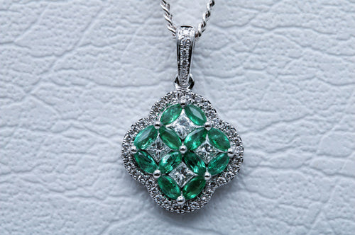 Four Leaf Clover Emerald Pendant