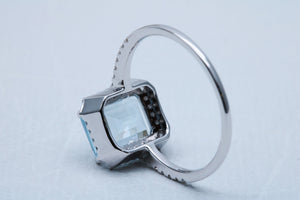 Emerald Cut Aquamarine Ring