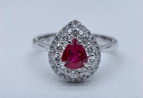 Pear Cut Ruby Ring