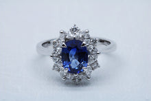 Load image into Gallery viewer, Oval Cut Blue Sapphire Ring