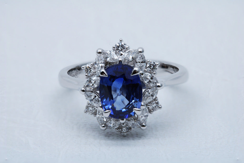 Oval Cut Blue Sapphire Ring