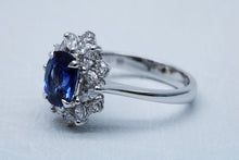 Load image into Gallery viewer, Oval Cut Blue Sapphire Ring