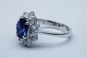 Oval Cut Blue Sapphire Ring