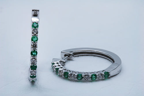 Emerald Huggie Earrings