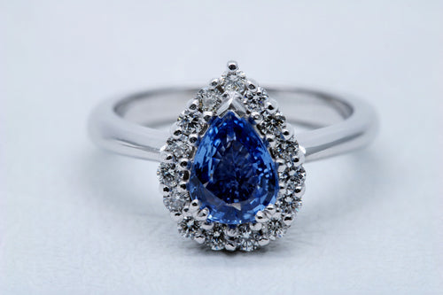 Pear cut Ceylon Sapphire Ring