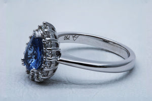 Pear cut Ceylon Sapphire Ring
