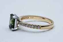 Load image into Gallery viewer, Green Parti Sapphire Ring